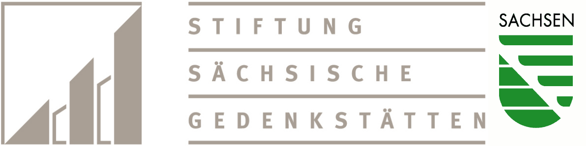 Logo Stiftung Sächsische Gedenkstätten und Wappen des Landes Sachsen